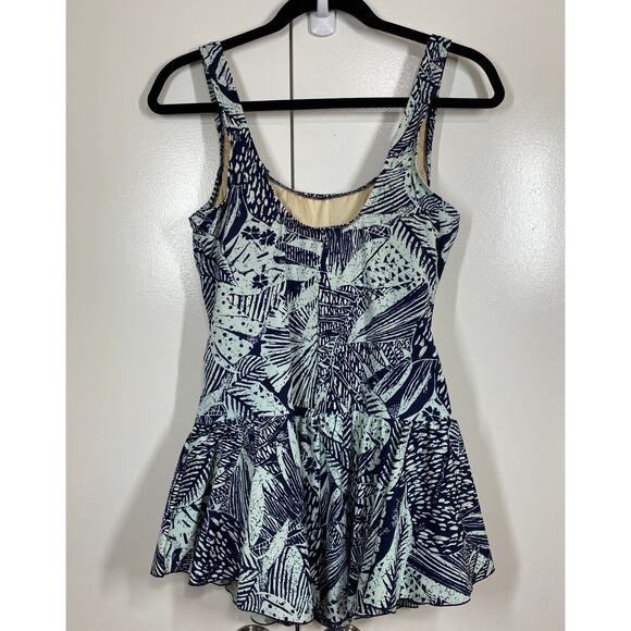 Maxine of Hollywood Tropical One Piece Built In Bra Bathing Suit Dress Size 18 - Picture 7 of 9